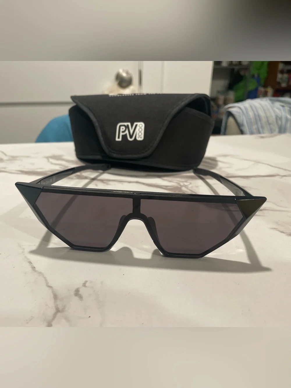 Pit Viper 2000 Black Futuristic Pointy Sunglasses